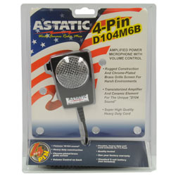 Astatic D104-M6B Amplified Ceramic 4-Pin CB Microphone