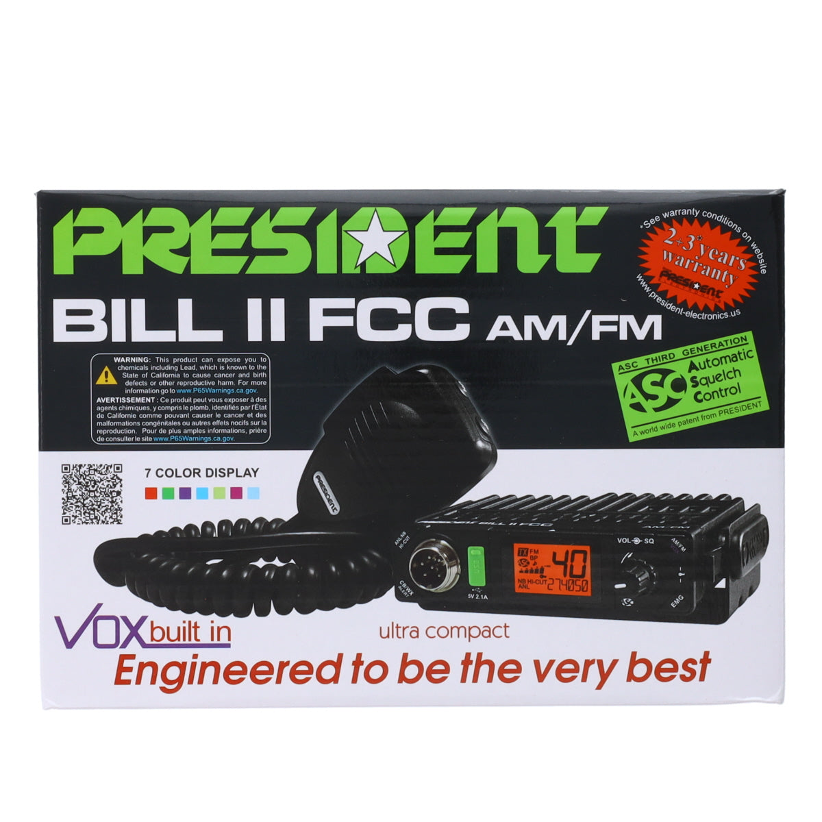 President Bill II Ultra Compact AM FM CB Radio